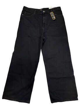 Lee Heritage Wide Leg High-Waist Black Jeans Womens Size 18M Relaxed Fit